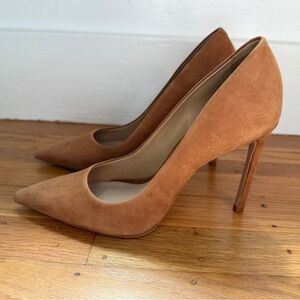 SCHUTZ LOU HIGH STILETTO PUMP in Wood Nobuck suede